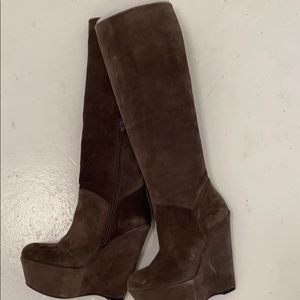 Stuart weitzman suede wedge boots